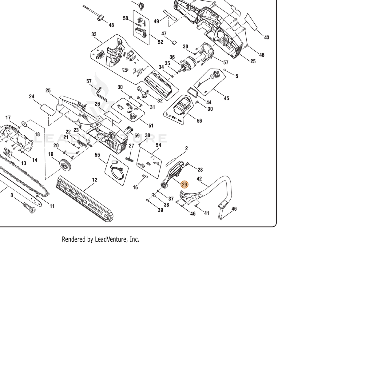 ECHO part 120559001 — IPL diagram snippet (6x zoom, amber highlight)
