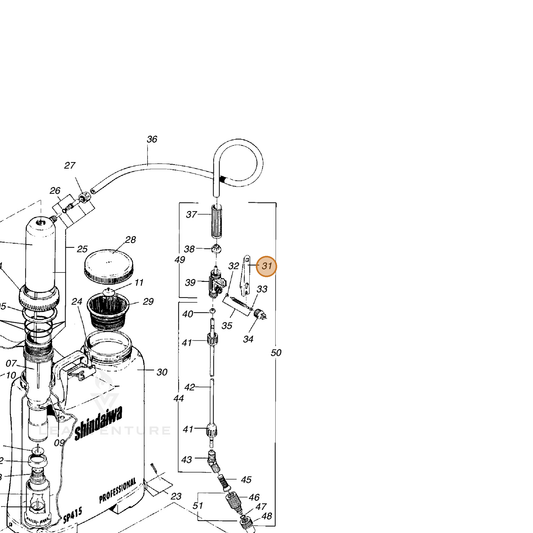 Echo part 1220951 — IPL diagram snippet (6x zoom, amber highlight)