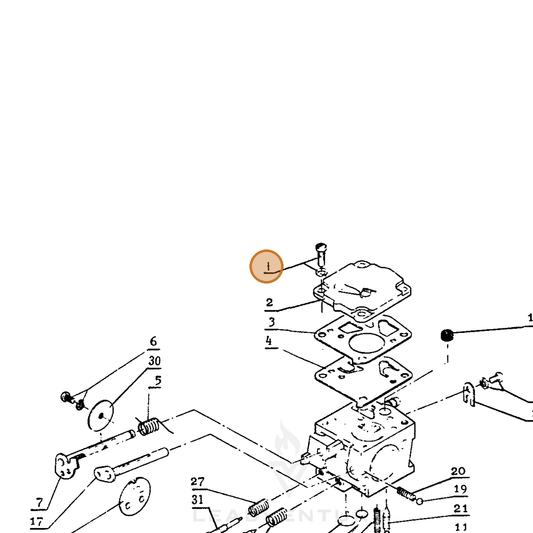 ECHO part 12211000230 — IPL diagram snippet (6x zoom, amber highlight)