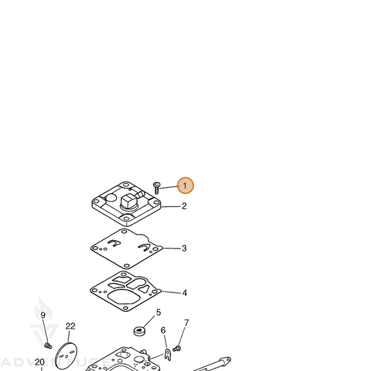 ECHO part 12211000231 — IPL diagram snippet (6x zoom, amber highlight)