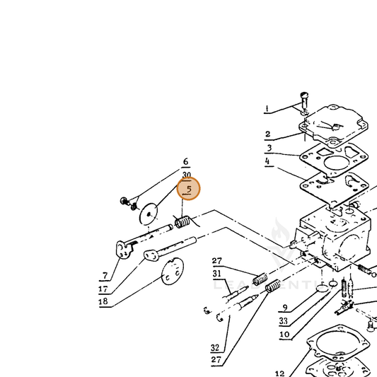 ECHO part 12211300230 — IPL diagram snippet (6x zoom, amber highlight)