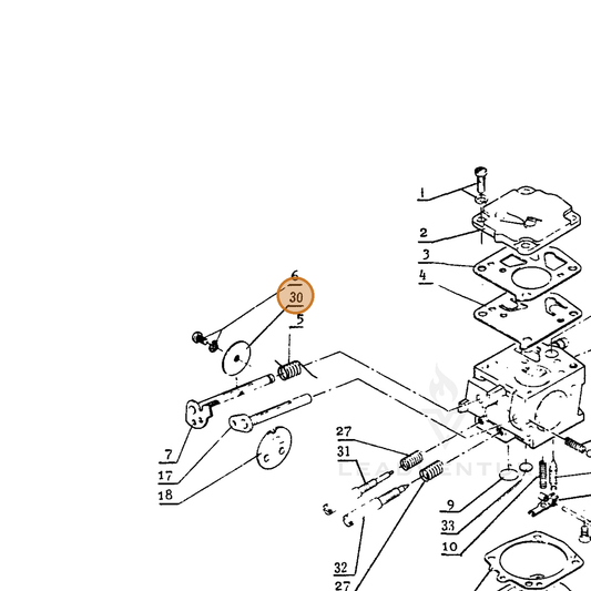 ECHO part 12211600230 — IPL diagram snippet (6x zoom, amber highlight)