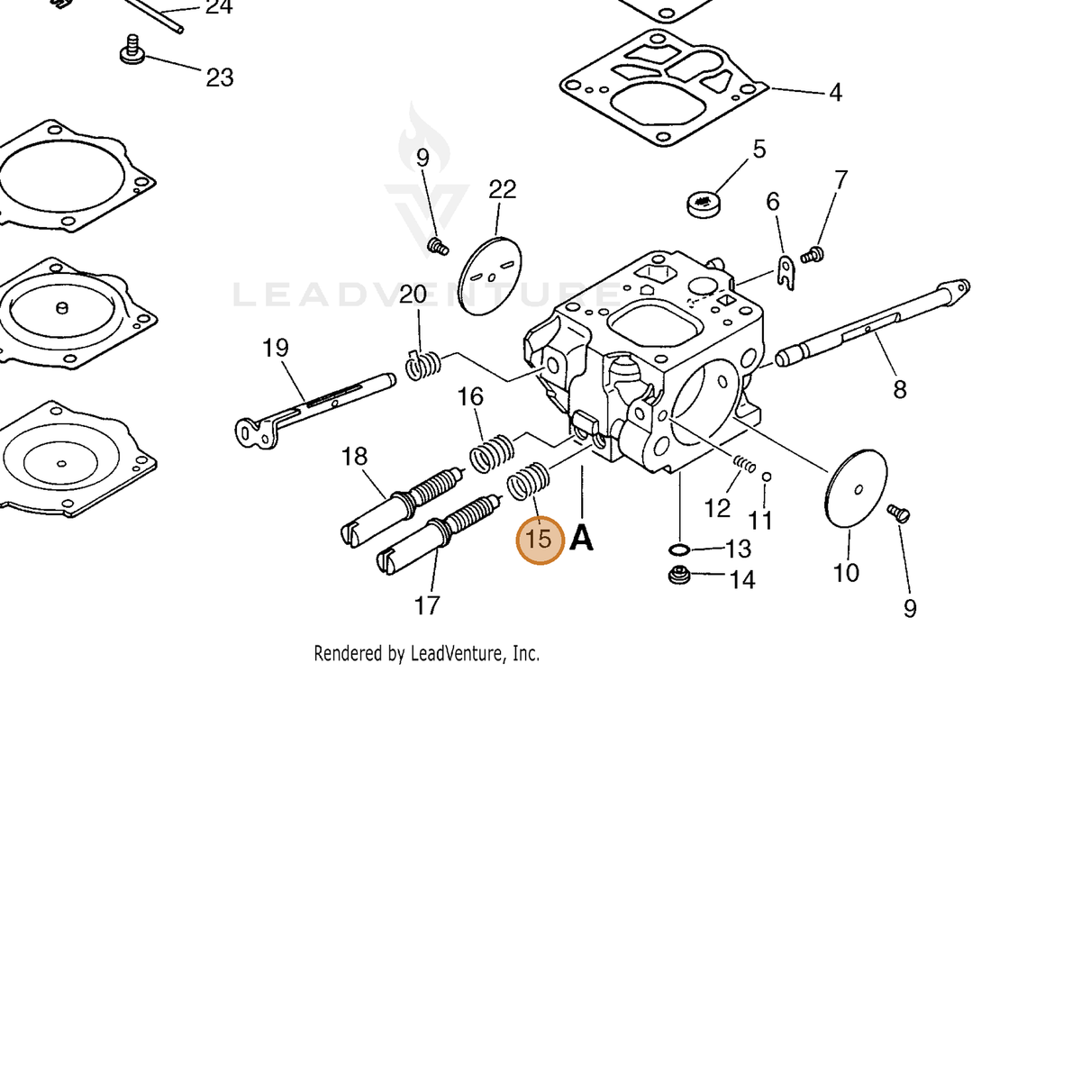 ECHO part 12211910630 — IPL diagram snippet (6x zoom, amber highlight)