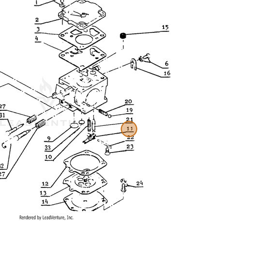 ECHO part 12212300230 — IPL diagram snippet (6x zoom, amber highlight)