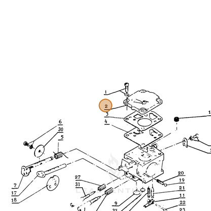 ECHO part 12212400230 — IPL diagram snippet (6x zoom, amber highlight)