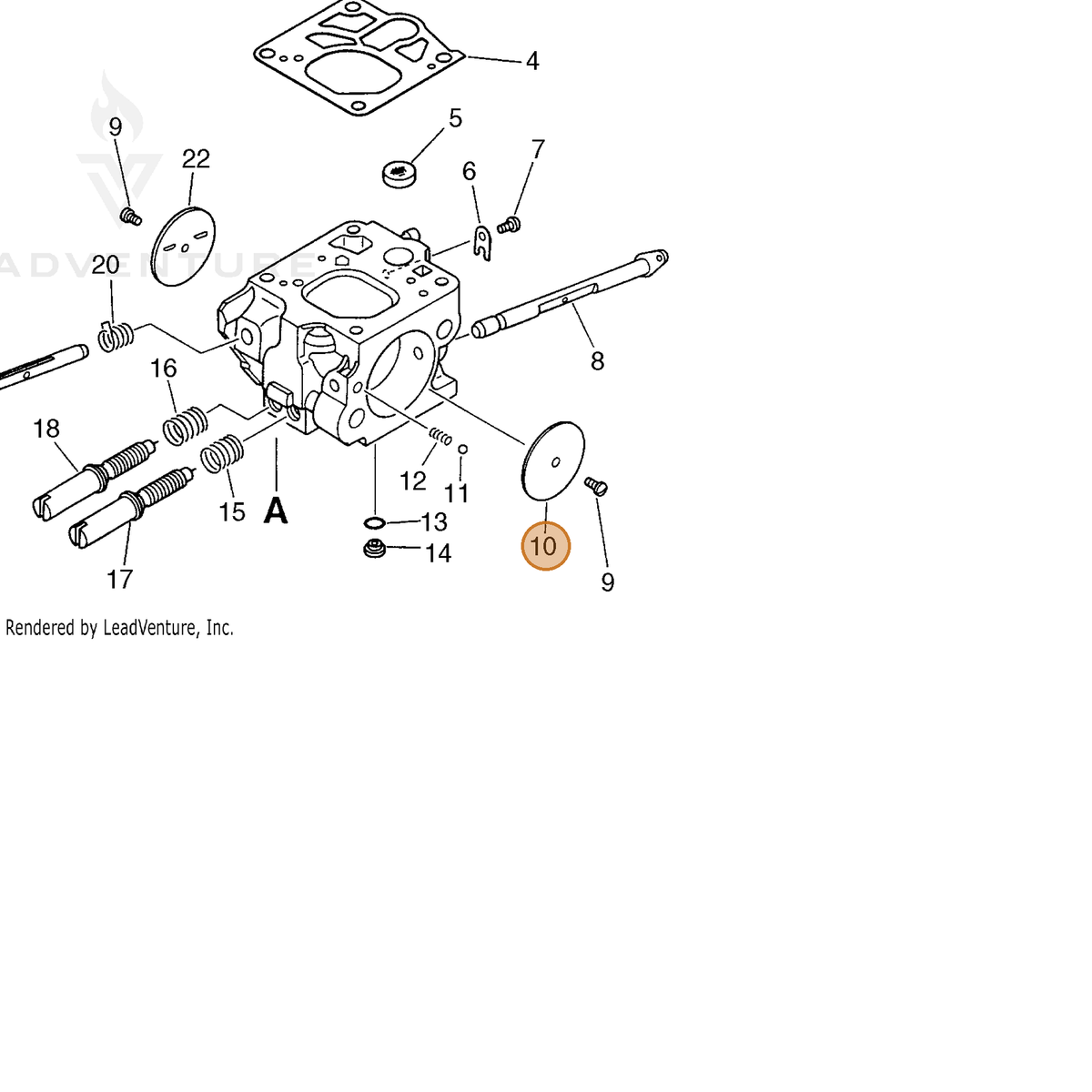 ECHO part 12213210630 — IPL diagram snippet (6x zoom, amber highlight)