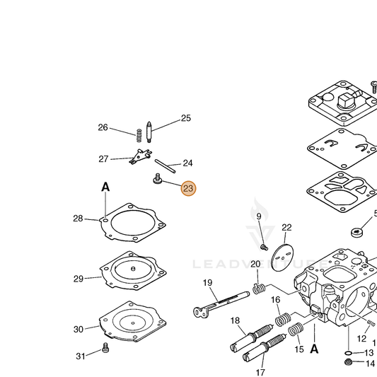 ECHO part 12213900231 — IPL diagram snippet (6x zoom, amber highlight)