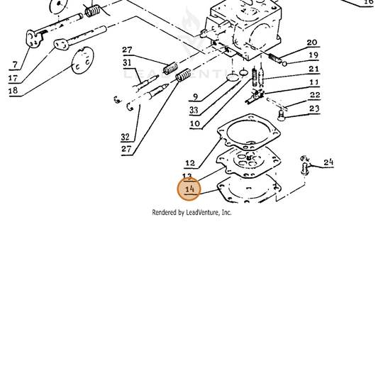 ECHO part 12214200230 — IPL diagram snippet (6x zoom, amber highlight)