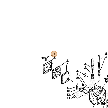 ECHO part 12214400230 — IPL diagram snippet (6x zoom, amber highlight)