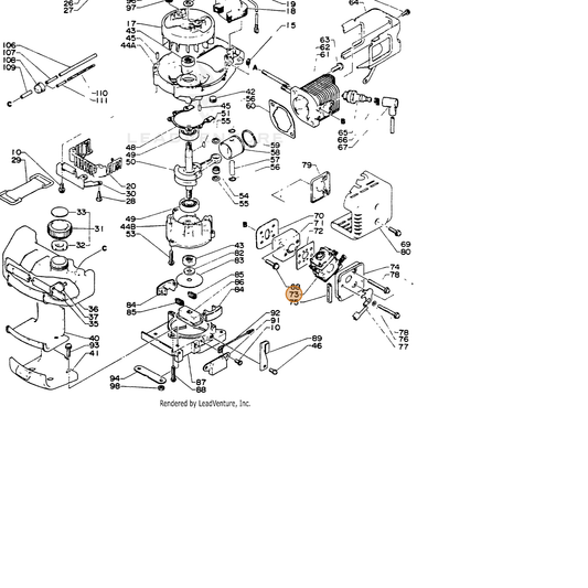 ECHO part 12300002961 — IPL diagram snippet (6x zoom, amber highlight)