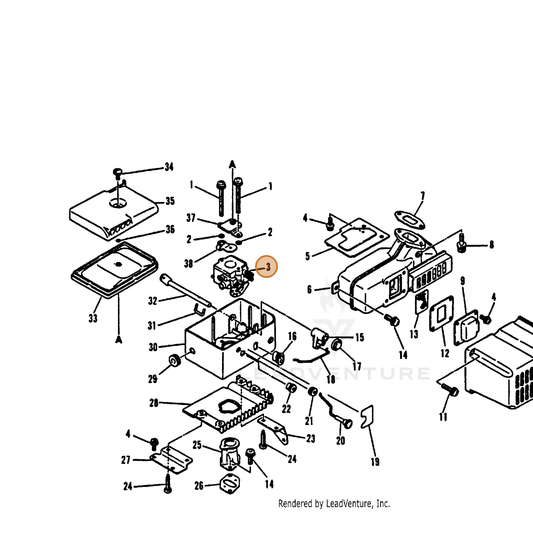 ECHO part 12300003360 — IPL diagram snippet (6x zoom, amber highlight)