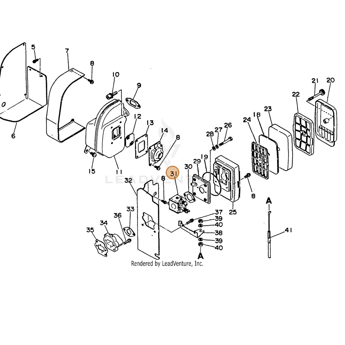 ECHO part 12300003460 — IPL diagram snippet (6x zoom, amber highlight)