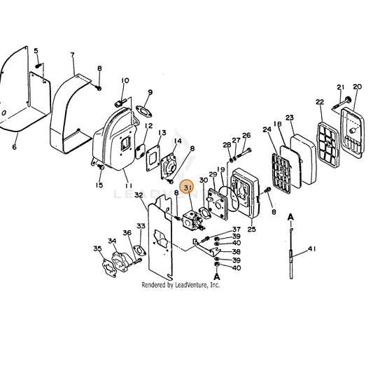 ECHO part 12300003460 — IPL diagram snippet (6x zoom, amber highlight)