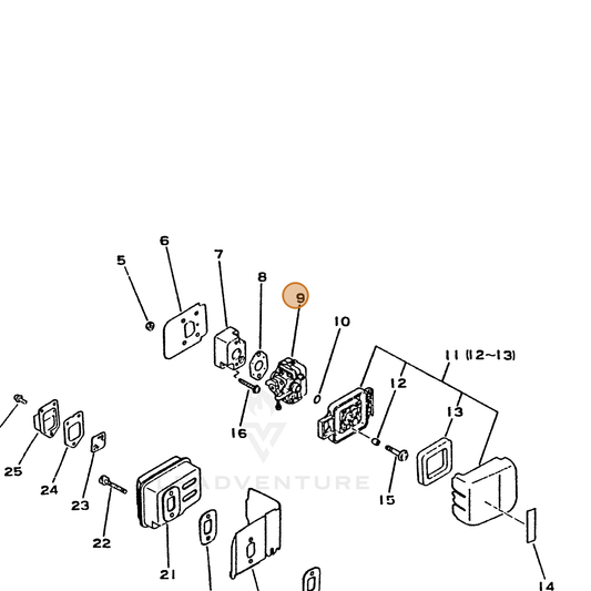 ECHO part 12300004860 — IPL diagram snippet (6x zoom, amber highlight)