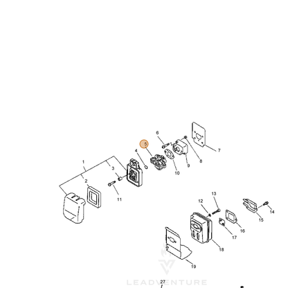ECHO part 12300005560 — IPL diagram snippet (6x zoom, amber highlight)