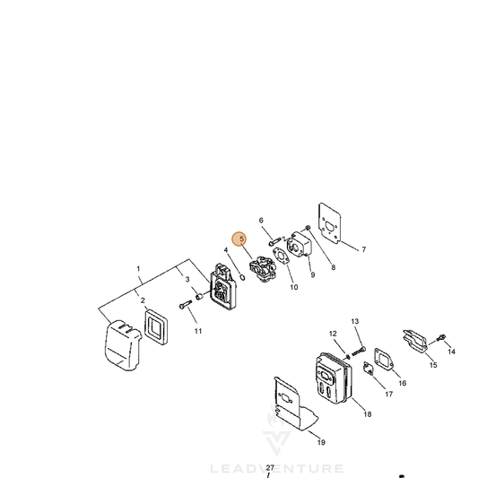 ECHO part 12300005560 — IPL diagram snippet (6x zoom, amber highlight)