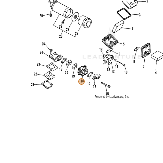 ECHO part 12300010560 — IPL diagram snippet (6x zoom, amber highlight)