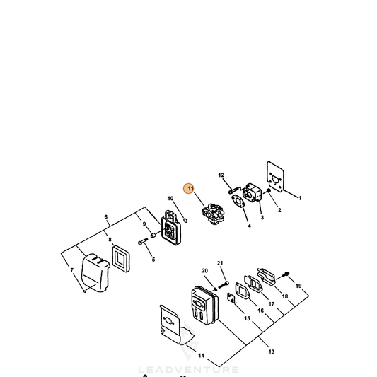 ECHO part 12300020961 — IPL diagram snippet (6x zoom, amber highlight)