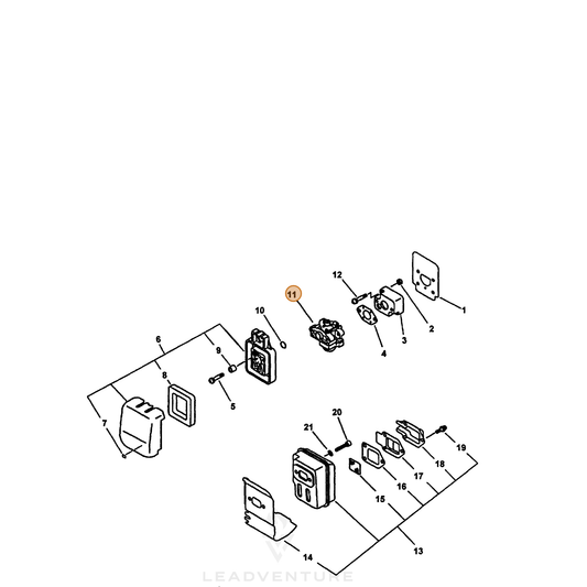 ECHO part 12300021361 — IPL diagram snippet (6x zoom, amber highlight)