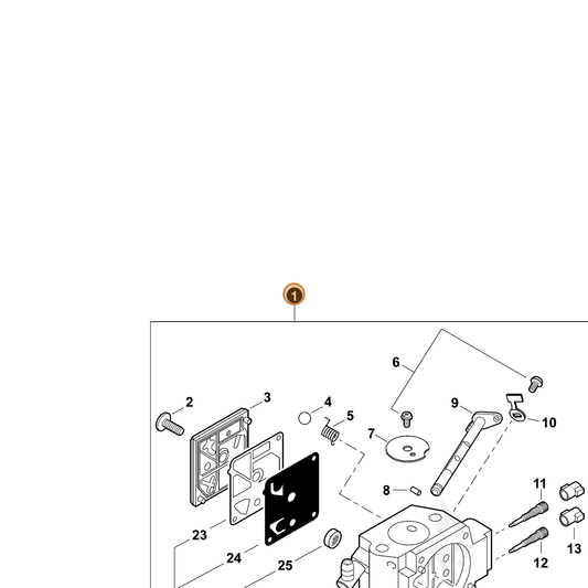 ECHO part 12300038832 — IPL diagram snippet (6x zoom, amber highlight)