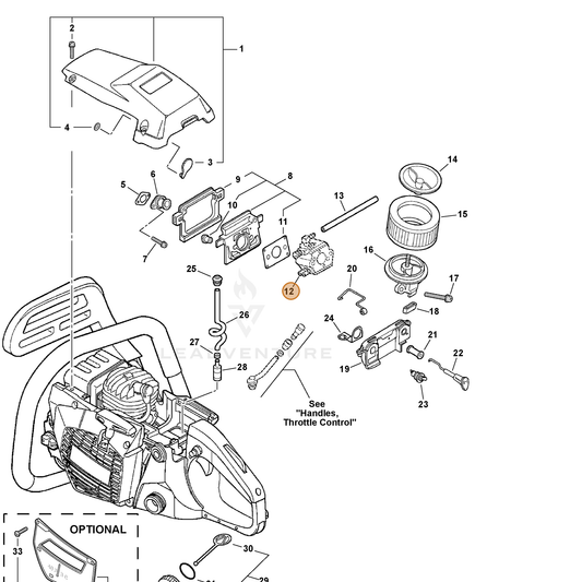 ECHO part 12300039333 — IPL diagram snippet (6x zoom, amber highlight)