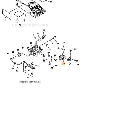 ECHO part 12300039832 — IPL diagram snippet (6x zoom, amber highlight)