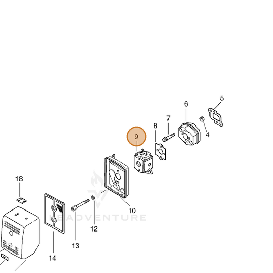 ECHO part 12300047533 — IPL diagram snippet (6x zoom, amber highlight)