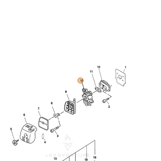ECHO part 12300051731 — IPL diagram snippet (6x zoom, amber highlight)