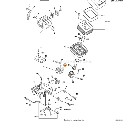 ECHO part 12300063331 — IPL diagram snippet (6x zoom, amber highlight)