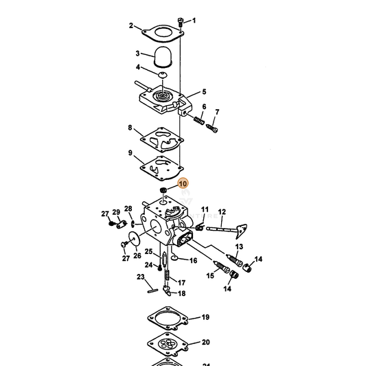 ECHO part 12310009660 — IPL diagram snippet (6x zoom, amber highlight)