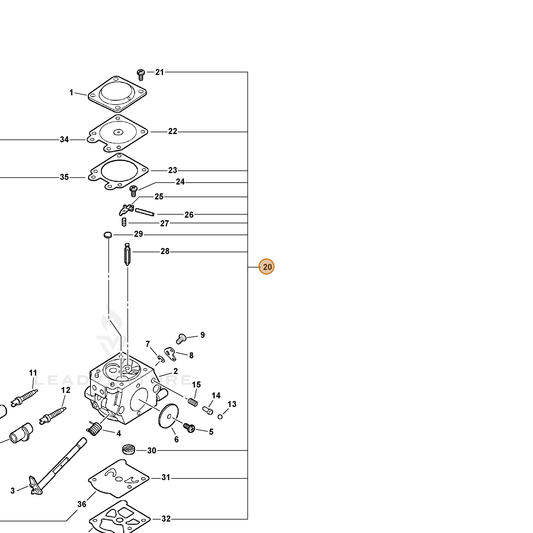 ECHO part 12310037330 — IPL diagram snippet (6x zoom, amber highlight)