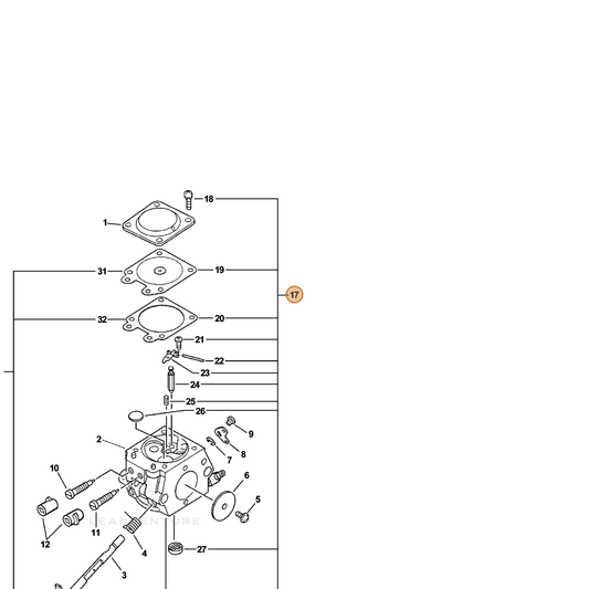 ECHO part 12310039130 — IPL diagram snippet (6x zoom, amber highlight)