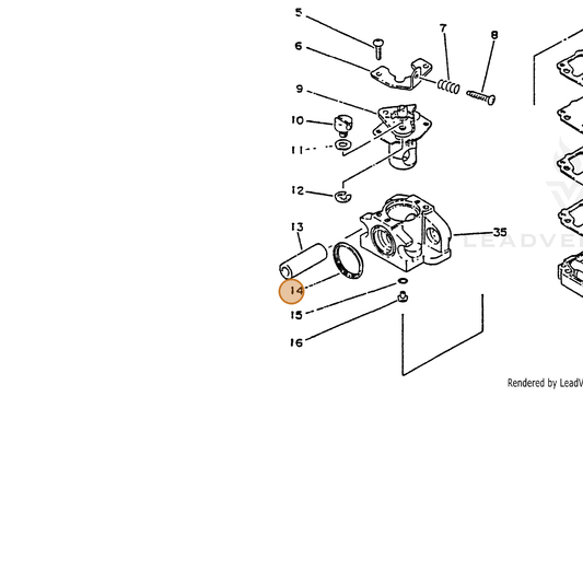 ECHO part 12310040630 — IPL diagram snippet (6x zoom, amber highlight)
