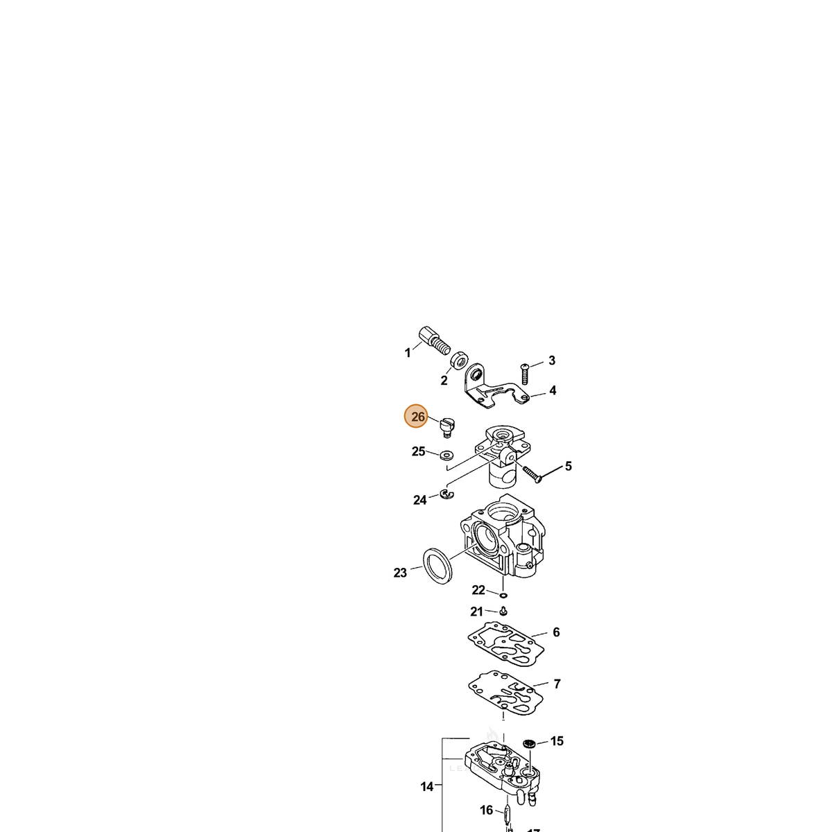 ECHO part 12310057730 — IPL diagram snippet (6x zoom, amber highlight)