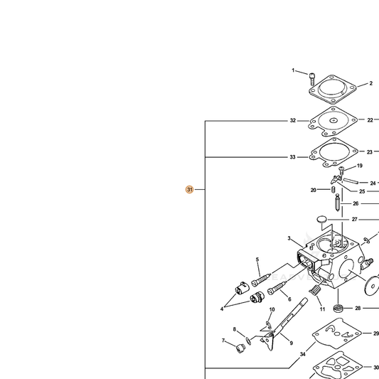 ECHO part 12310103930 — IPL diagram snippet (6x zoom, amber highlight)