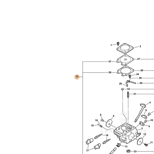 ECHO part 12310110530 — IPL diagram snippet (6x zoom, amber highlight)
