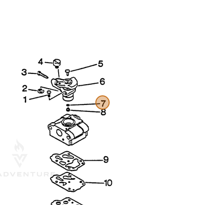 ECHO part 12310144430 — IPL diagram snippet (6x zoom, amber highlight)