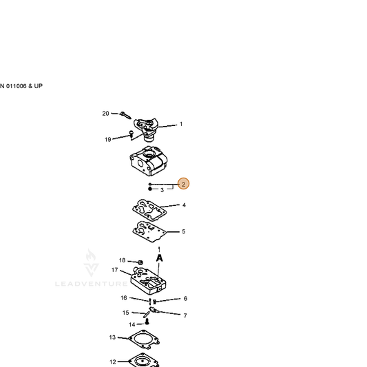 ECHO part 12310744330 — IPL diagram snippet (6x zoom, amber highlight)