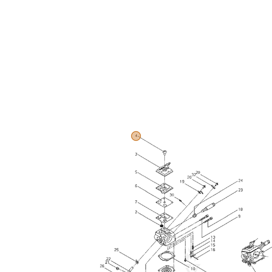 ECHO part 12311016130 — IPL diagram snippet (6x zoom, amber highlight)