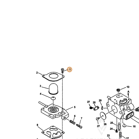 ECHO part 12311043130 — IPL diagram snippet (6x zoom, amber highlight)