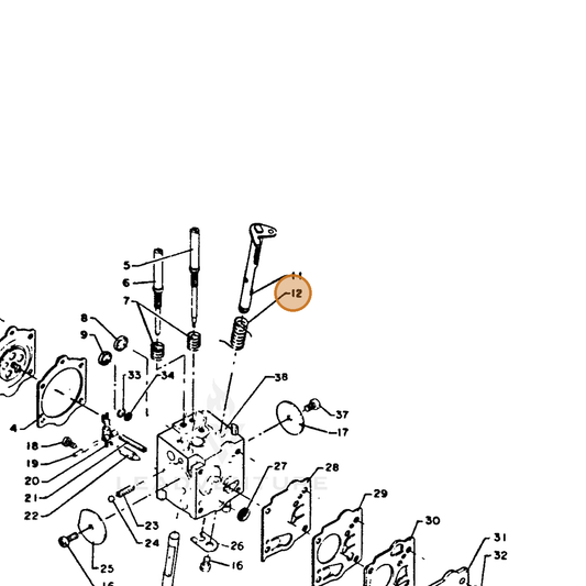 ECHO part 12311310631 — IPL diagram snippet (6x zoom, amber highlight)
