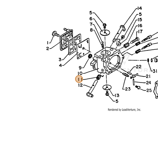 ECHO part 12311312330 — IPL diagram snippet (6x zoom, amber highlight)