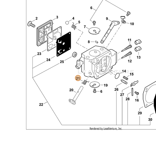ECHO part 12311316130 — IPL diagram snippet (6x zoom, amber highlight)
