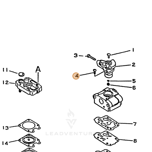 ECHO part 12311444330 — IPL diagram snippet (6x zoom, amber highlight)