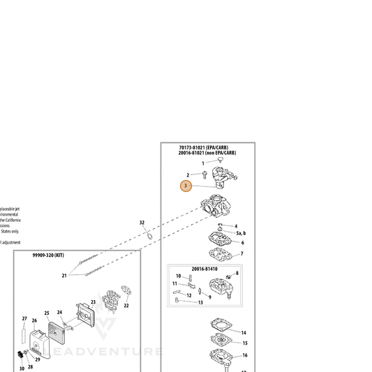 ECHO part 12311605160 — IPL diagram snippet (6x zoom, amber highlight)