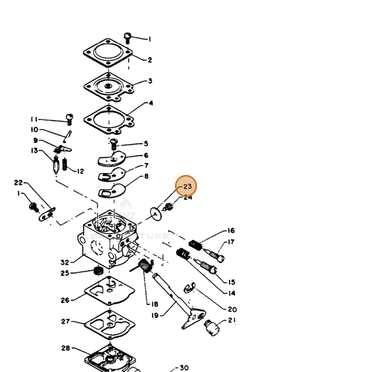 ECHO part 12311606530 — IPL diagram snippet (6x zoom, amber highlight)