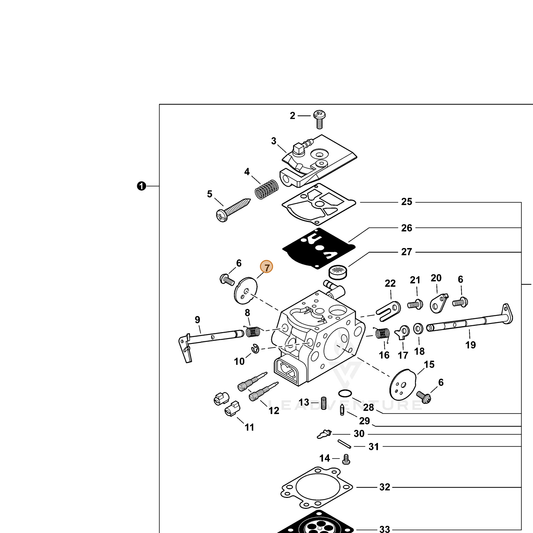 ECHO part 12311610530 — IPL diagram snippet (6x zoom, amber highlight)