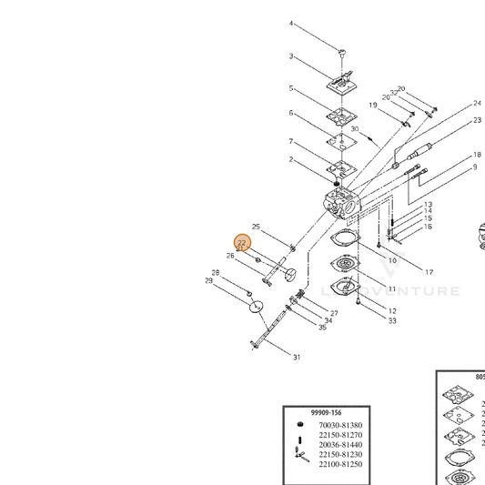 ECHO part 12311616130 — IPL diagram snippet (6x zoom, amber highlight)