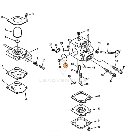 ECHO part 12311623230 — IPL diagram snippet (6x zoom, amber highlight)