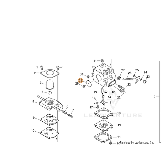 ECHO part 12311653130 — IPL diagram snippet (6x zoom, amber highlight)